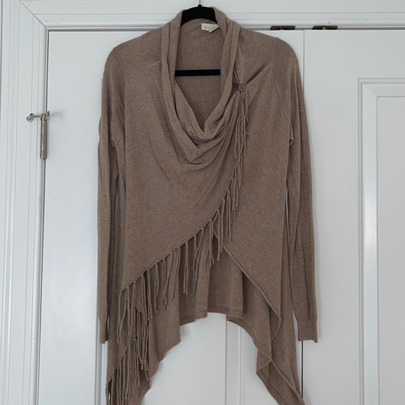 lovestitch Sweaters - Lovestitch Wraparound sweater with fringe